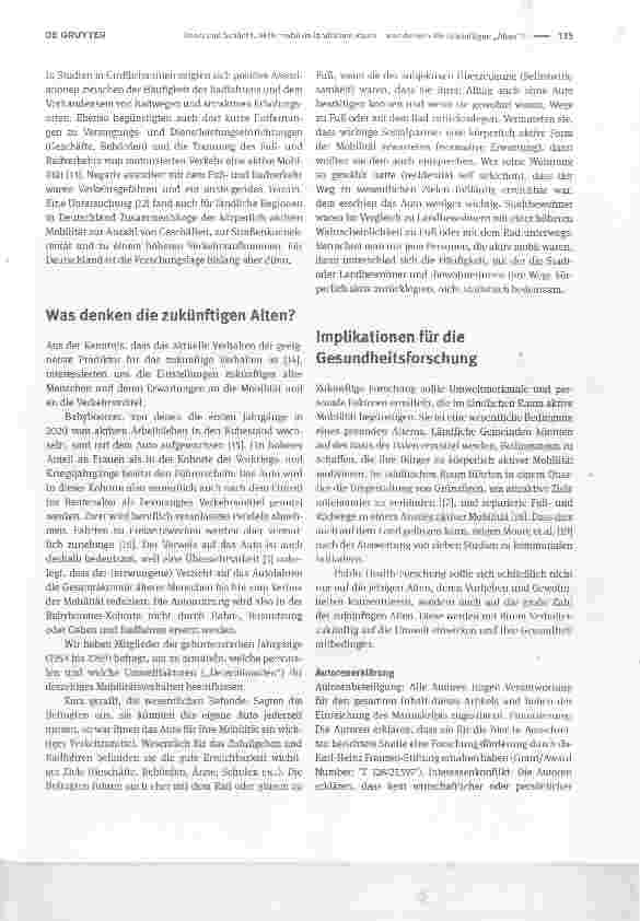 Vorschauseite 2: Aktiv mobil im ländlichen Raum was denken die zukünftigen „Alten“?