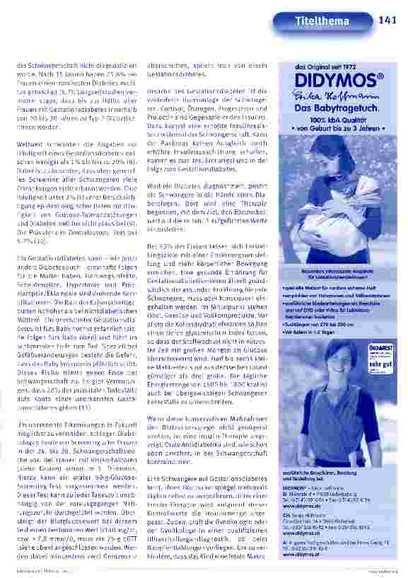 Vorschauseite 6: Diabetes mellitus in Schwangerschaft und Stillzeit
