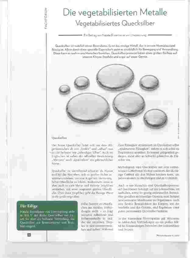 Vorschauseite 1: Die vegetabilisierten Metalle Vegetabilisiertes Quecksilber