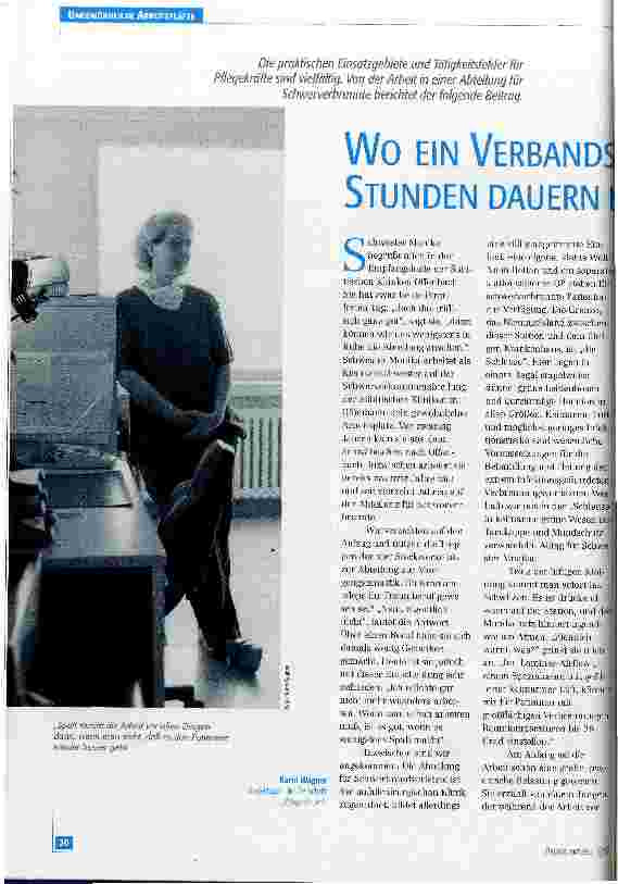 Vorschauseite 1: Wo ein Verbandswechsel bis zu vier Stunden dauern kann