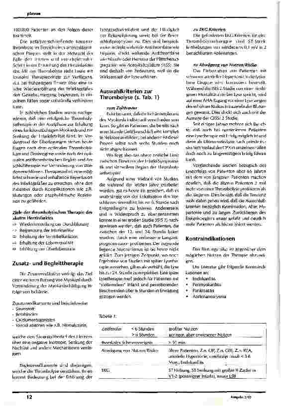 Vorschauseite 3: Systemische Lysetherapie bei akutem Myokardinfarkt