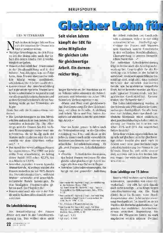 Vorschauseite 1: Gleicher Lohn für gleichwertige Arbeit
