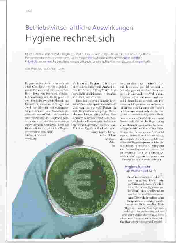 Vorschauseite 1: Hygiene rechnet sich
