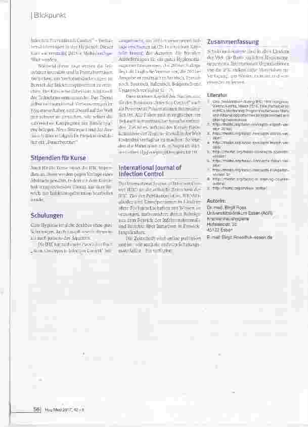 Vorschauseite 2: Hygiene International: Die IFIC als Verbindung zwischen den weltweiten Fachgesellschaften