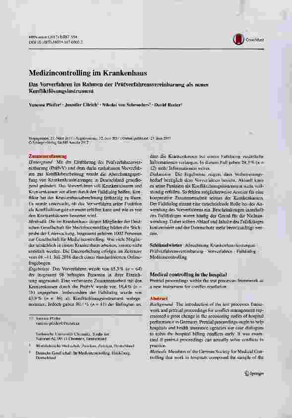 Vorschauseite 1: Medizincontrolling im Krankenhaus