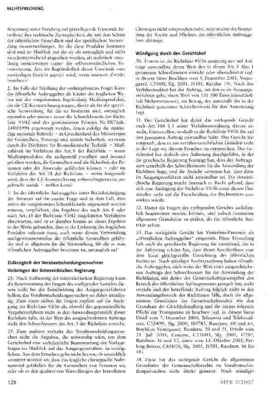 Vorschauseite 5: Freier Warenverkehr - Richtlinie 93/42/EWG -Beschaffung von mit der CE-Kennzeichnung versehenen Medizinprodukten durch ein Krankenhaus
