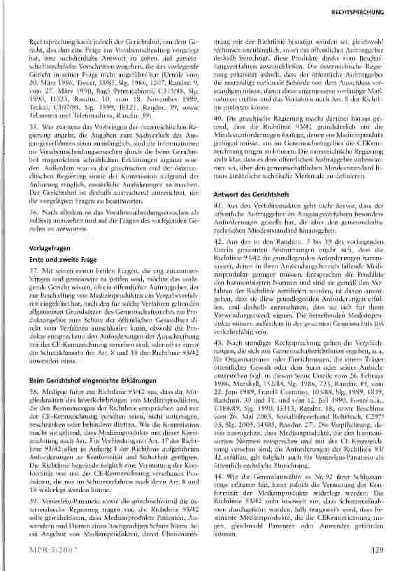 Vorschauseite 6: Freier Warenverkehr - Richtlinie 93/42/EWG -Beschaffung von mit der CE-Kennzeichnung versehenen Medizinprodukten durch ein Krankenhaus