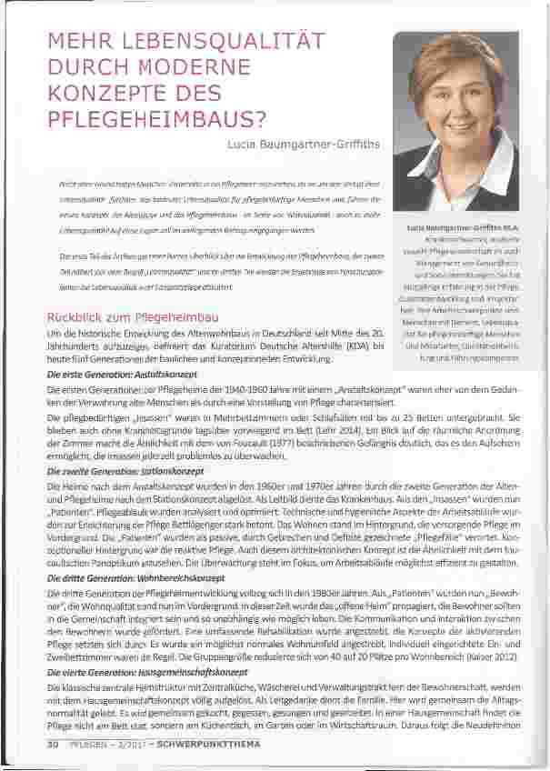 Vorschauseite 1: MEHR LEBENSQUALITÄT DURCH MODERNE KONZEPTE DES PFLEGEHEIMBAUS?