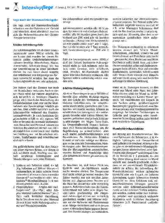 Vorschauseite 3: Pflege von Patienten und Patientinnen mit Hochdosis-Chemotherapie und nachfolgender autologer peripherer Stammzelltransplantation