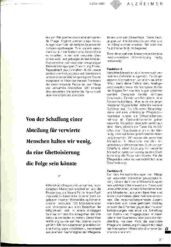 Vorschauseite 2: Patentrezepte gibt es keine Alzheimer erkrankte Menschen im Heim