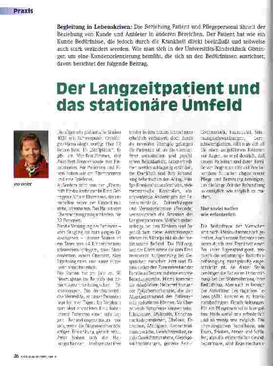 Vorschauseite 1: Der Langzeitpatient und das stationäre Umfeld Begleitung in Lebenskrisen