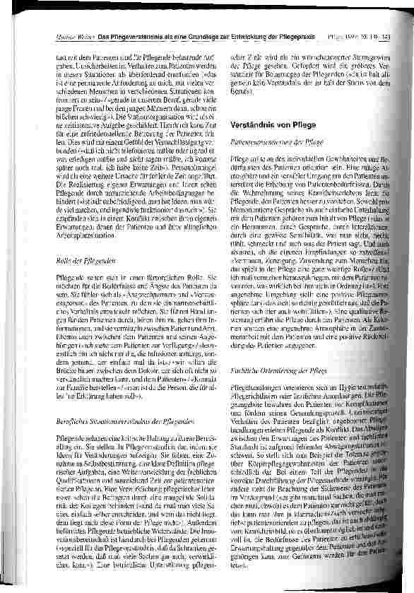 Vorschauseite 3: Das Pflegeverständnis als eine Grundlage zur Entwicklung der Pflegepraxis Zweiter Teil: Der Analyseprozeß