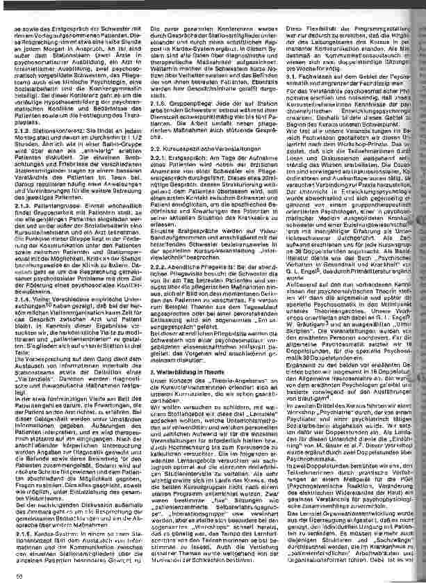 Vorschauseite 3: Berichterstattung über die Weiterbildung für Krankenschwestern in patientenzentrierter Pflege/psychosomatische Medizin