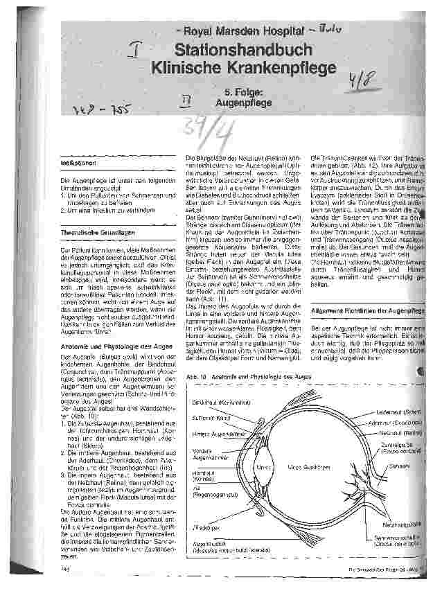 Vorschauseite 1: Stationshandbuch Klinische Krankenpflege 5. Folge Augenpflege