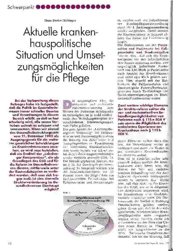 Vorschauseite 1: Aktuelle krankenhauspolitische Situation und Umsetzungsmöglichkeiten für die Pflege
