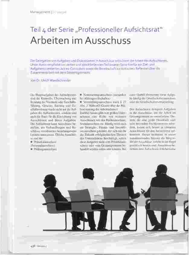 Vorschauseite 1: Teil 4 der Serie „Professioneller Aufsichtsrat Arbeiten inn Ausschuss