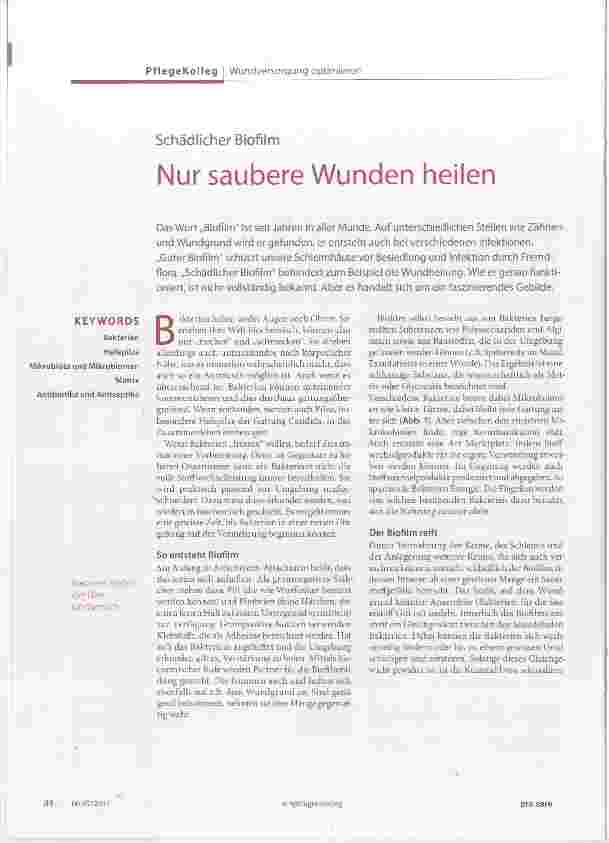 Vorschauseite 1: Nur saubere Wunden heilen
