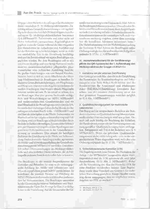 Vorschauseite 4: Neuregelungen für die Arbeit mit Medizinprodukten