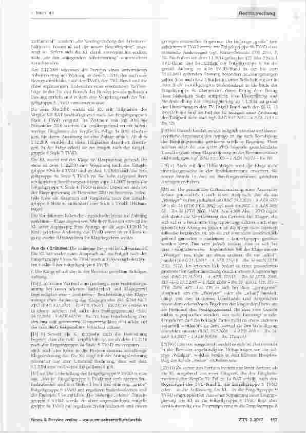 Vorschauseite 2: Eingruppierung - Klageänderung in der Revisionsinstanz