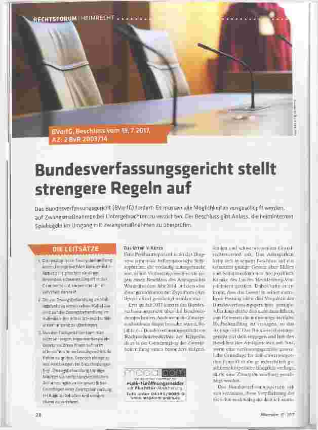 Vorschauseite 1: Bundesverfassungsgericht stellt strengere Regeln auf