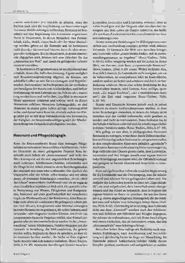 Vorschauseite 5: Lehrende als Stimmgabeln? Harnnut Rosas Resonanztheorie und die Pfiegepädagogik Versuch einer Annäherung