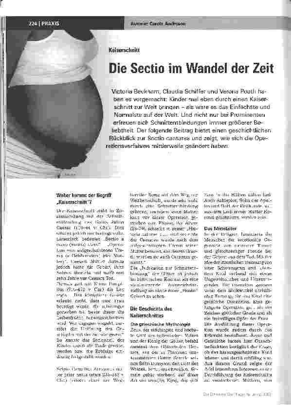 Vorschauseite 1: Die Sectio im Wandel der Zeit
