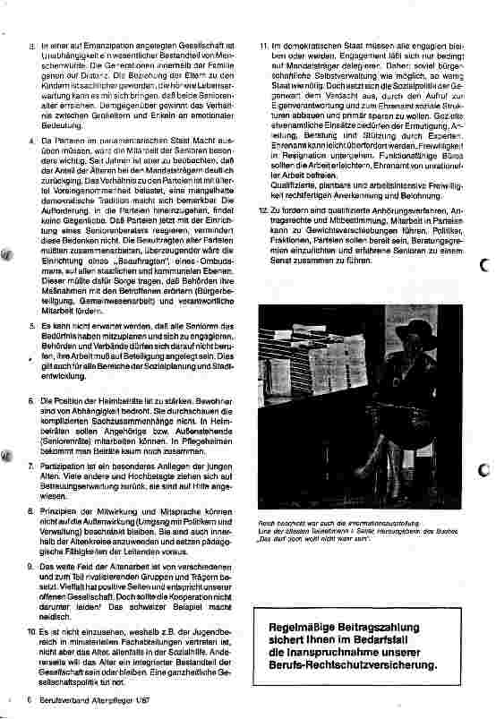 Vorschauseite 3: 10. Bundeskongreß der älteren Generation Ergebnisse und Anliegen der älteren Generation