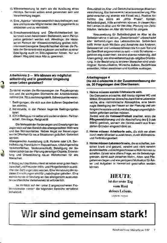 Vorschauseite 4: 10. Bundeskongreß der älteren Generation Ergebnisse und Anliegen der älteren Generation