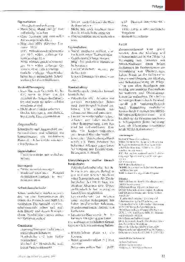 Vorschauseite 2: Schutzkleidung: Barriere in der Pflege von MRSA-Patienten