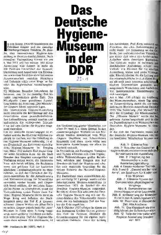Vorschauseite 1: Das Deutsche Hygiene-Museum in der DDR