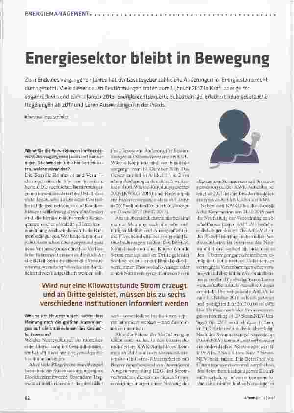 Vorschauseite 1: Energiesektor bleibt in Bewegung