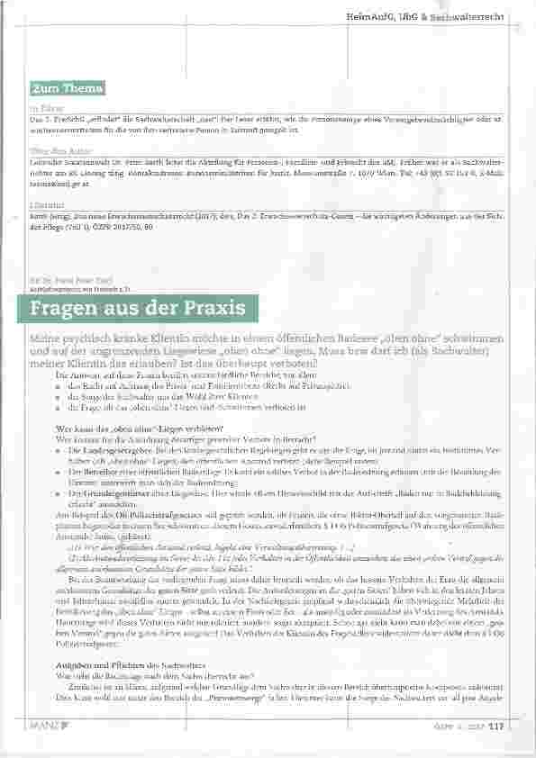 Vorschauseite 4: Das 2. Erwachsenenschutz-Gesetz die wichtigsten Änderungen aus der Sicht der Pflege (Teil 2)