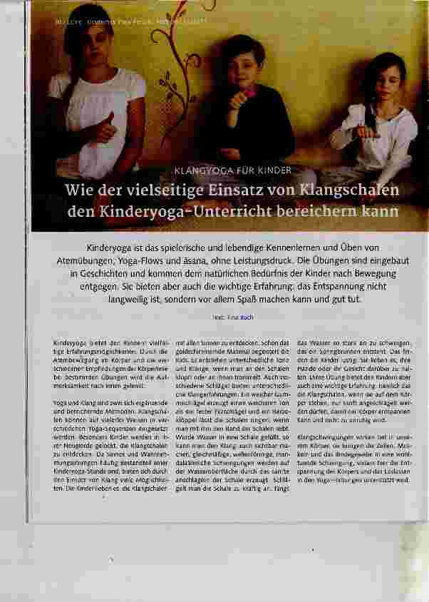 Vorschauseite 1: Wie der vielseitige Einsatz von Klangschalen den Kinderyoga-Unterricht bereichern kann