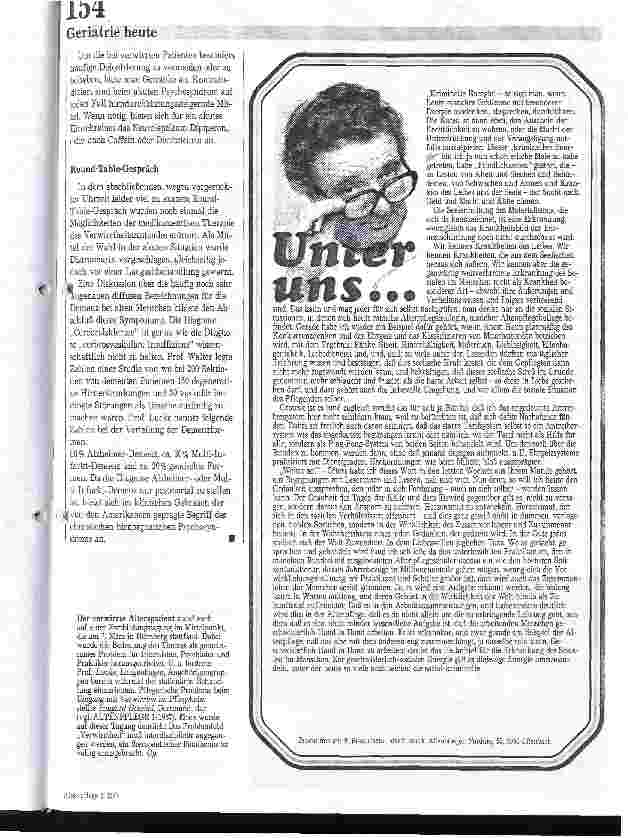 Vorschauseite 3: Sorgfältige Diagnostik statt Abklassifizierung / 2.Hannoversches Geriatrie-Symposium am 17.1.1987