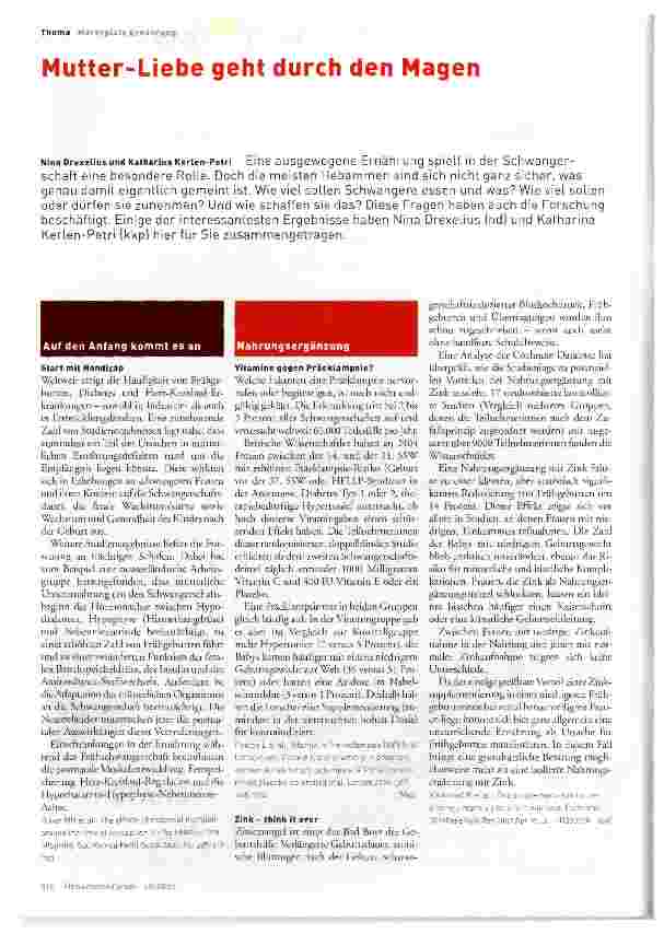 Vorschauseite 1: Mutter-Liebe geht durch den Magen