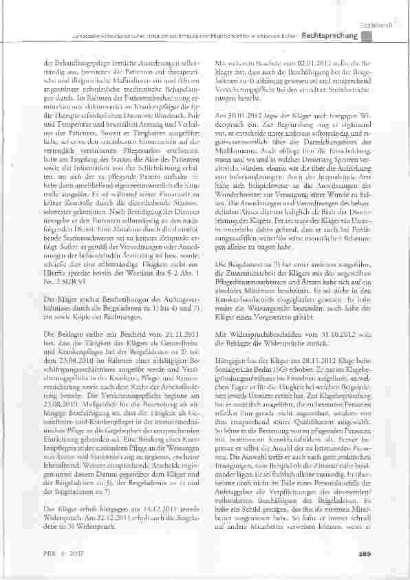 Vorschauseite 3: Zum sozialversicherungsrechtlichen Status der Beschäftigung einer Pflegefachkraft bei verschiedenen Kliniken
