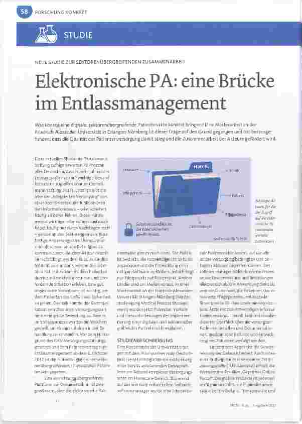 Vorschauseite 1: Elektronische PA: eine Brücke im Entlassmanagement
