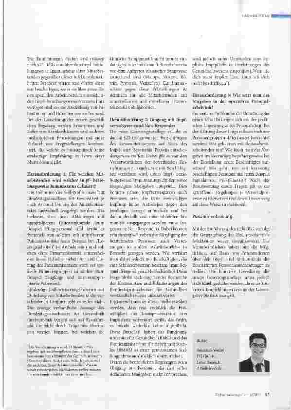 Vorschauseite 2: Herausforderungen bei der Umsetzung des §23a IfSG