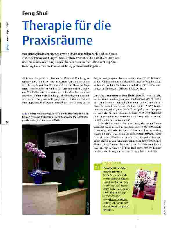 Vorschauseite 1: Feng Shui Therapie für die Praxisräume