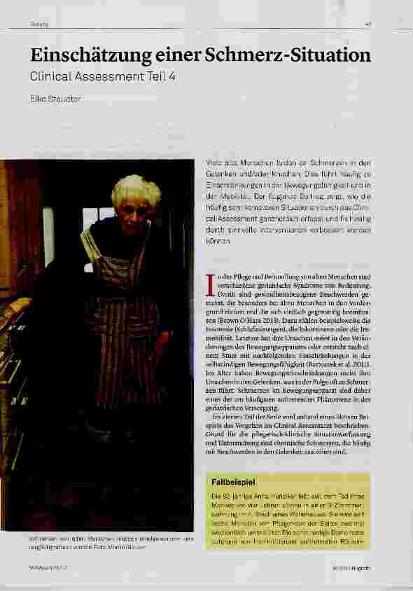 Vorschauseite 1: Einschätzung einer Schmerz-Situation Clinical Assessment Teil 4