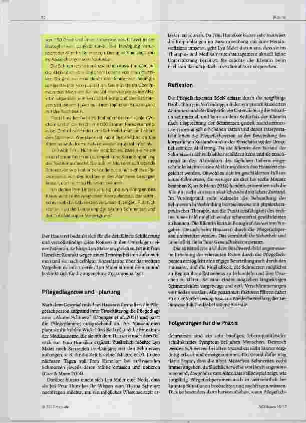 Vorschauseite 4: Einschätzung einer Schmerz-Situation Clinical Assessment Teil 4