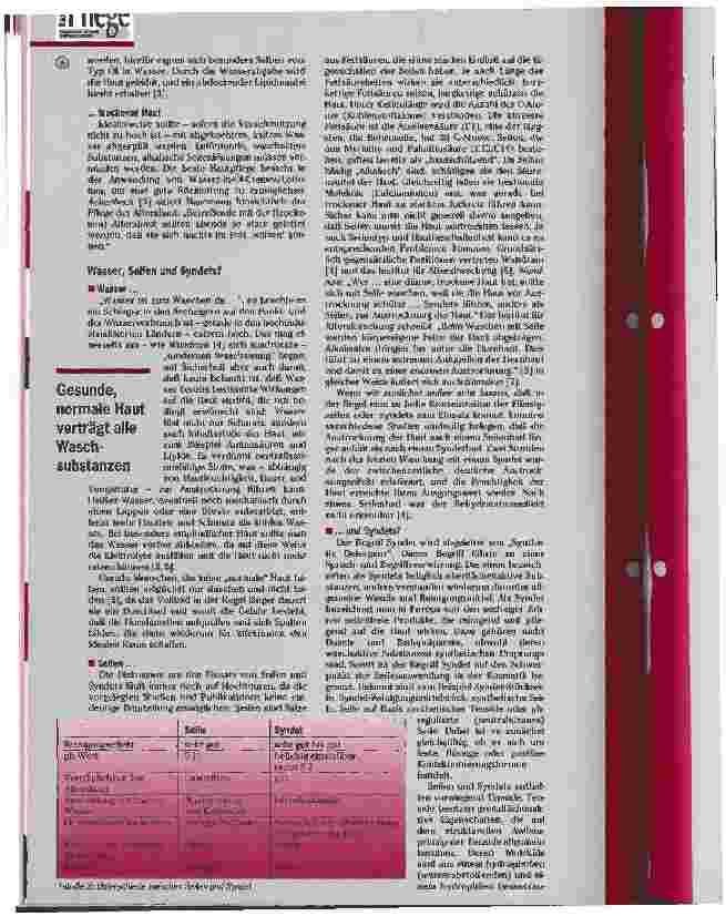 Vorschauseite 2: Haut und Hautpflege Teil 2: Sauber durch Seifen oder Syndets?