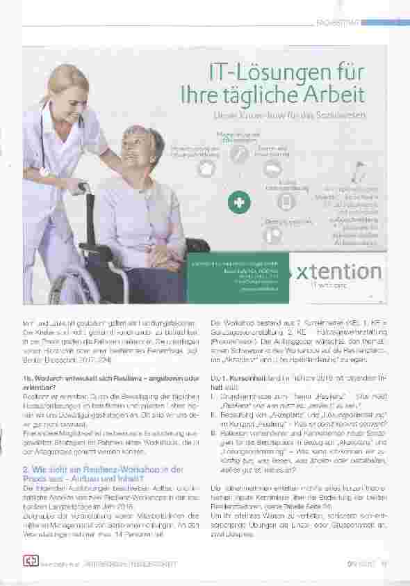 Vorschauseite 2: Resilienz in der Pflegepraxis Workshop - Projekte - Ergebnisse