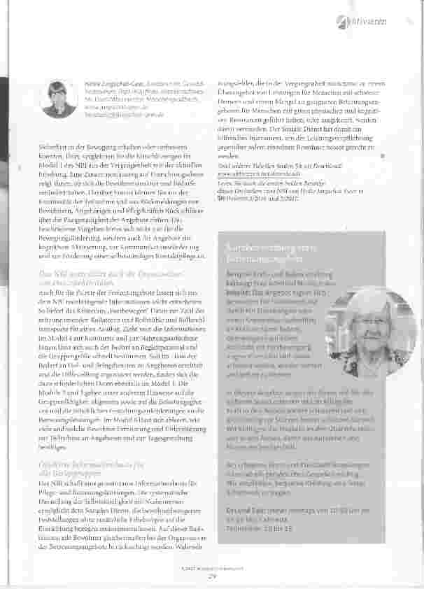 Vorschauseite 4: Das NBI nutzen, um Angebote zu gestalten Das Begutachtungsinstrument (NBI) hält für das Betreuungsteam jede Menge Informationen bereit. Sie helfen, gute Angebote zu machen: Am Bei…