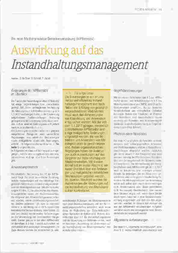 Vorschauseite 1: Auswirkung auf das Instandhaltungsmanagement