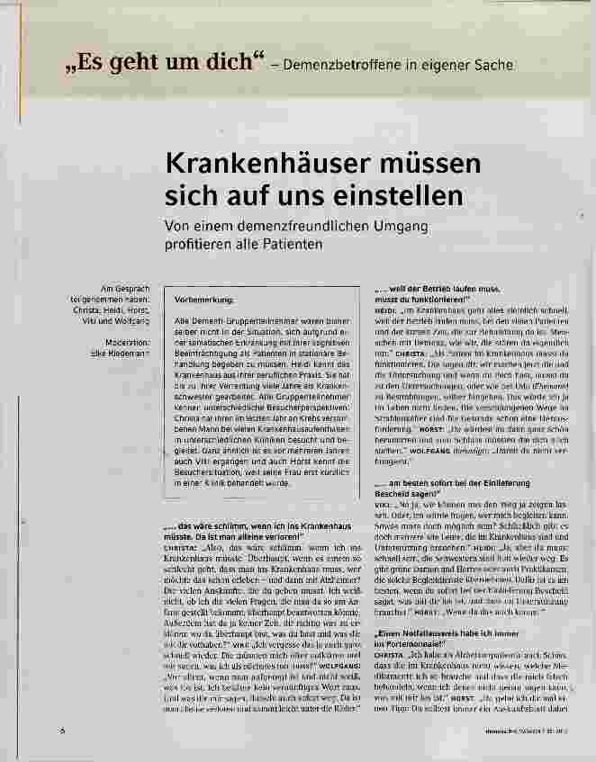 Vorschauseite 1: Krankenhäuser müssen sich auf uns einstellen