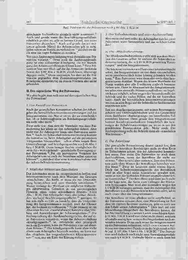 Vorschauseite 2: Plädoyer für die Prävention nach § 84 Abs. 1 SGB IX