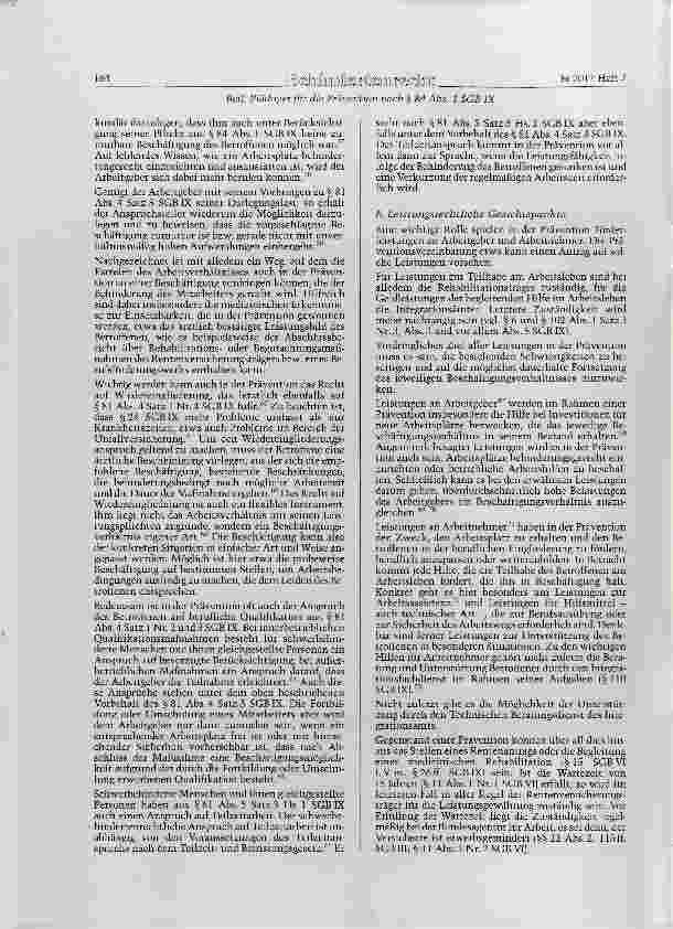 Vorschauseite 4: Plädoyer für die Prävention nach § 84 Abs. 1 SGB IX