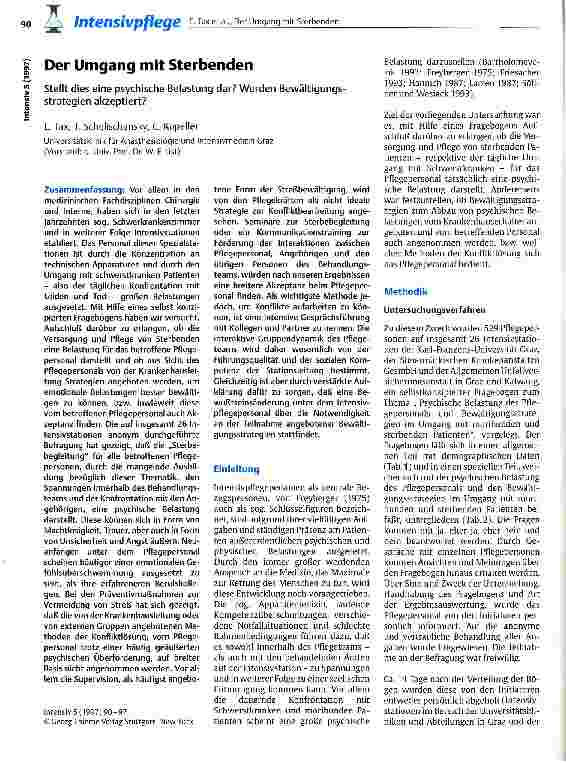 Vorschauseite 1: Der Umgang mit Sterbenden