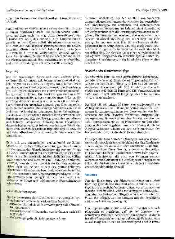 Vorschauseite 5: Die Pflegeversicherung in der Psychiatrie